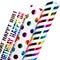 Iridescent Birthday Wrapping Paper Mini Rolls – 3-Pack Happy Birthday Designs with Polka Dots & Stripes, 17” x 10 ft Each (Iridescent)